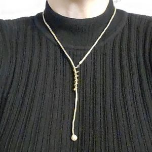 Stylish Goldtone-Silvertone Bolo-Style Necklace